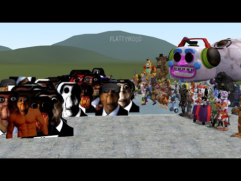 ALL OBUNGA FAMILY VS ALL FNAFs 1-9 SECURITY BREACH SIMULATOR In Garry's Mod!