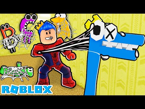ALPHABET LORE JADI RAINBOW FRIENDS!! AKU TANGKAP PAKE JARING SPIDERMAN DI ROBLOX!!!