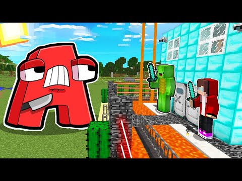 ALPHABET LORE vs Security House – Minecraft gameplay Thanks to Maizen JJ and Mikey