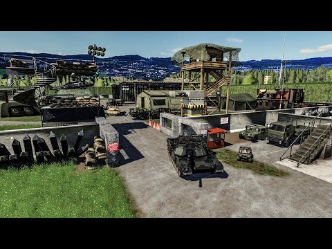 Base militaire secrète pleine de tanks et de gros camions militaire | Farming Simulator