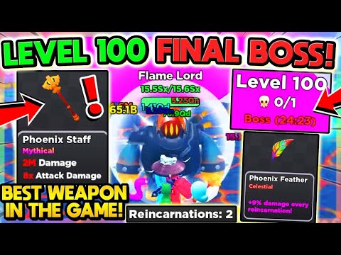 BEATING FINAL *LVL 100* BOSS & REINCARNATING!! (Idle Heros Simulator Roblox)