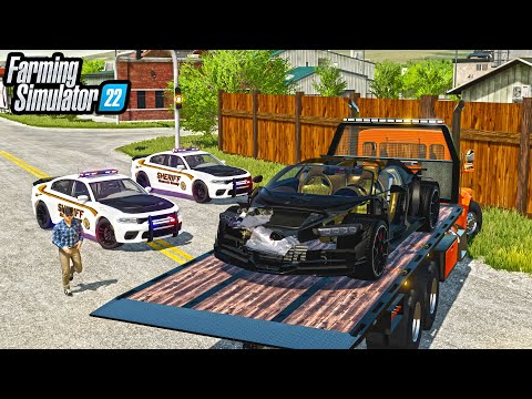 BILLIONAIRES KID WRECKS BUGATTI ($200,000 DAMAGES) | Farming Simulator 22