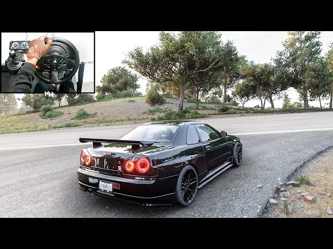 Black CAT – Nissan Skyline R34 GTR | Forza Horizon 5 | Steering Wheel Gameplay