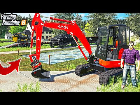 BUILT $100,000 LUXURY POOL FROM SCRATCH | MINI EXCAVATOR | FARMING SIMULATOR 2019