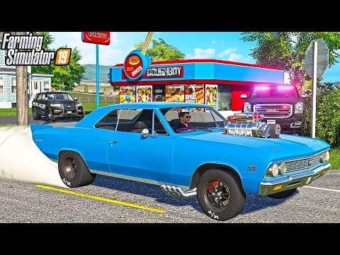 BURNOUT IN FRONT OF COPS (TROLLING POLICE) | FARMING SIMULATOR 2019