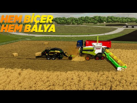 BÜYÜK TARLADA BUGDAY HASADI ZAMANI AYNI ANDA BALYA | FARMİNG SİMULATOR 2022 | fs 22 | vadinin sahibi