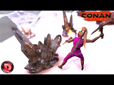 Conan Exiles ДОБЫТЬ ЧЕРНЫЙ ЛЕД в НАЧАЛЕ ИГРЫ и не замерзнуть