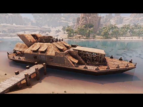 Conan Exiles Update 3.0 age of sorcery – how to build a beginner base. yacht. Battle pass Season1