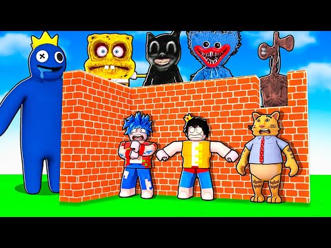 ¡CONSTRUYE para SOBREVIVIR a los MONSTRUOS en ROBLOX! 😱 MOMENTOS DIVERTIDOS en ROBLOX con LOS COMPAS