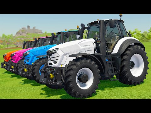 CUTTING GRASS WITH DEUTZ FAHR COLORED TRACTORS – Farming Simulator 2022