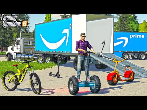 DELIVERING AMAZON PACKAGES (ELECTRIC SCOOTERS) | FARMING SIMULATOR 2019