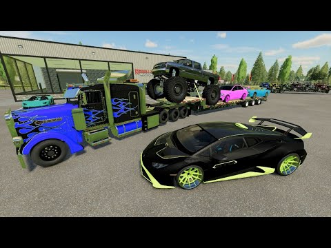 Delivering Monster Truck and Lamborghini to Millionaires | Farming Simulator 22