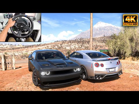 Dodge Challenger SRT Hellcat & Nissan GT-R R35 | Forza Horizon 5 | Thrustmaster T300RS gameplay