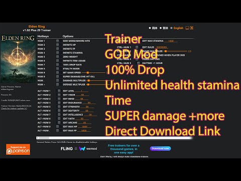Elden Ring Trainer +29 Cheats (God Mode, Super Damage, Edit Runes, Stealth Mode, & 25 More)