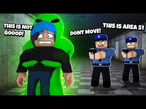 Escape Area 51 | ROBLOX | FUNNY ESCAPE MOMENTS WITH GREGORY THEY FRIENDLY ALIEN!