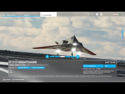 F-117 take off close call with taxi aircraft Microsoft Flight Simulator