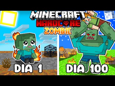 🌀Sobreviví 100 DÍAS siendo un ZOMBIE en Minecraft HARDCORE!