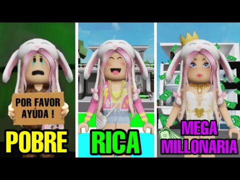 😰DE POBRE a RICA a MEGA MILLONARIA en BROOKHAVEN!! (Roblox)