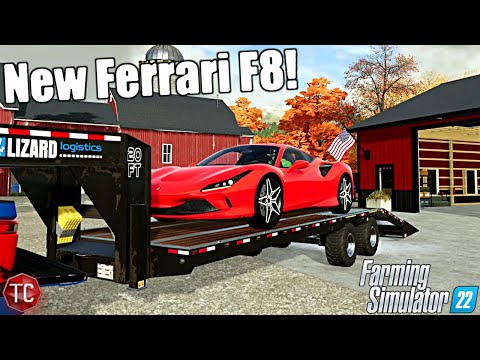 Farming Simulator 2022: Hauling a NEW Ferrari F8 Tributo!! (High Value Hauling)