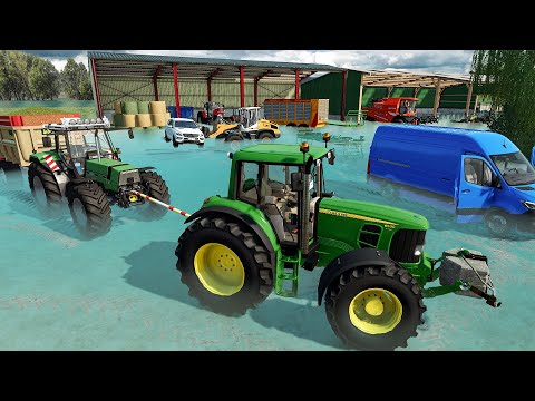 Ferme pleine de tracteurs inondée à cause d'un énorme orage | Farming Simulator 22 RolePlay