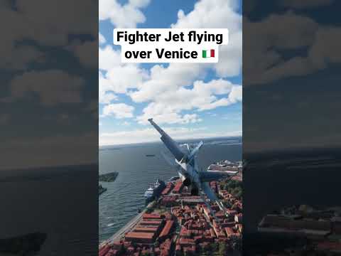 Fighter Jet flying over Venice 🇮🇹 #flightsimulator #microsoftflightsimulator #aviation #airplane