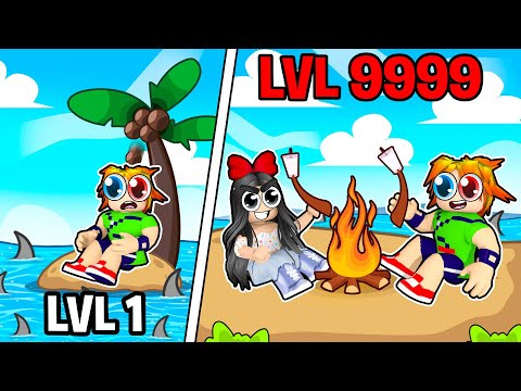 FIQUEI PRESO NUMA ILHA DESERTA POR 1 DIA NO ROBLOX!! (Desert island survival)