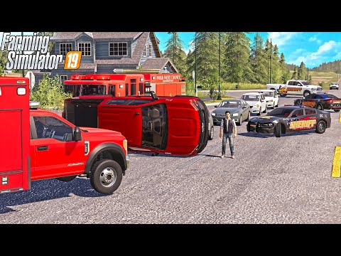 FLIPPED TRUCK (CAR CRASH!) | CHEVY TRAILBOSS | FARMING SIMULATOR 2019
