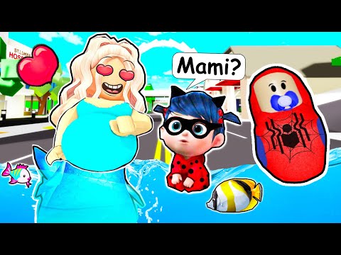 FOXI SIRENA DEVINE MAMA COPIILOR CU SUPERPUTERI, BUBURUZA si SPIDERMAN! (ROBLOX BROOKHAVEN RP)