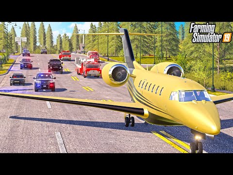 FUGATIVE ON THE LOOSE STEALS PRIVATE JET! | FARMING SIMULATOR 2019