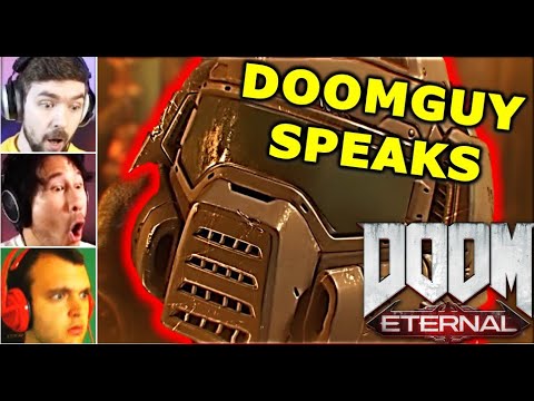 GAMERS REACT To DOOMGUY SPEAKING / Doomslayer Talking || DOOM Eternal Reaction