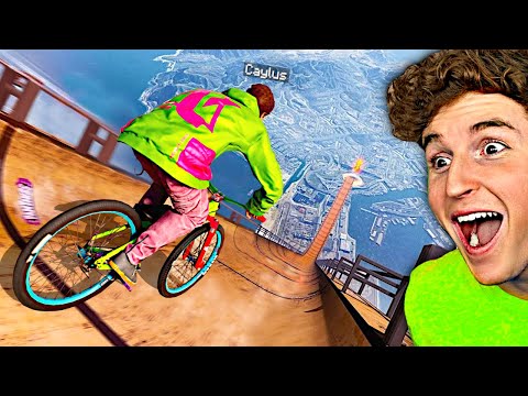 Going Off The MEGA RAMP In Realistic Bike Game!