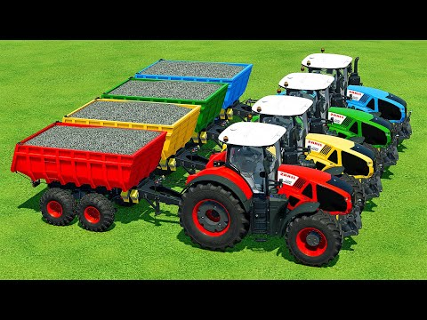 HARVESTING AND LOAD POPPY WITH COLORED CLAAS TRACTORS – Farming Simulator 22