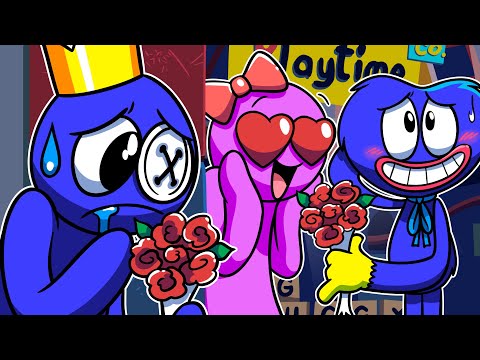 Huggy Wuggy & Pink Fall in Love!? – Rainbow Friends & Poppy Playtime Animation