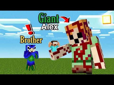 I Became GIANT ALEX To Troll My Cute Brother in Minecraft | Minecraft in Hindi|