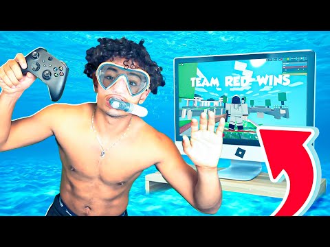 I Won A Game Of Bedwars UNDER WATER.. (Roblox Bedwars)