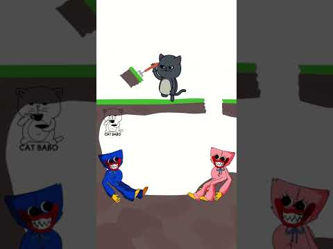 Kissy Missy and Huggy Wuggy Couldn't Outsmart  – Cat Babo Funny Animation (Animation Meme) #Shorts