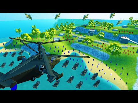Leading a Huge HELICOPTER Island Beach Invasion! – Ravenfield