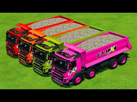 LOAD STONES AND MAKE LIME WITH COLORED VOLVO TRUCKS – Farming Simulator 22
