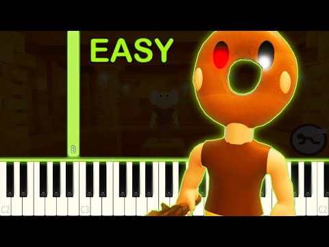 MAPLE DONUT SKIN BADGE THEME SONG | PIGGY ROBLOX – EASY Piano Tutorial
