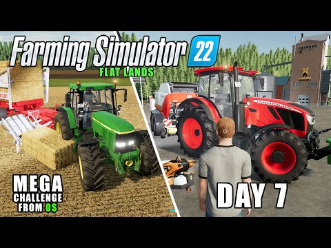 MEGA Challenge from $0 on FLAT MAP🚜Ep. 7🚜Farming Simulator 2022 timelapse
