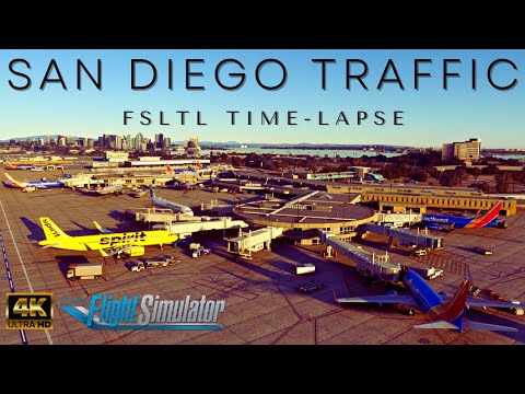 Microsoft Flight Simulator 2020 | FSLTL LIVE AI Traffic | San Diego Airport | 4K Ultra HD Graphics