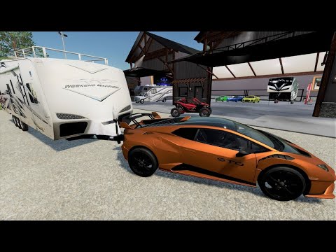 Millionaire goes camping with Lamborghini and ATV | Farming Simulator 22