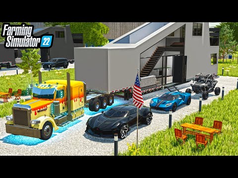 MILLIONAIRE TRAILER PARK! ($18,000,000 BUGATTI, FORD GT) | Farming Simulator 22