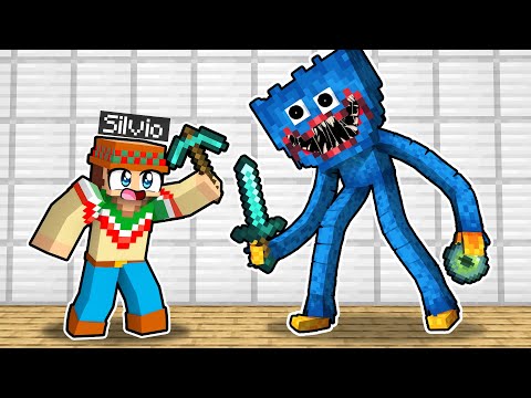 ¡Minecraft PERO Huggy Wuggy me AYUDA! 😲💙💛 SILVIOGAMER MINECRAFT PERO