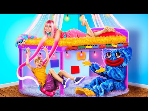 Mommy Long Legs and Huggy Wuggy Build Secret Room! If Poppy Playtime Was in Real Life!