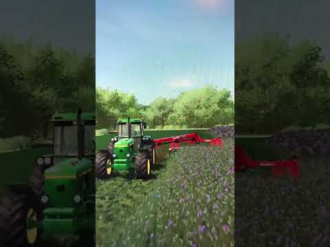 Mowing alfalfa for silage in Farming Simulator 22#jd4440#newholland313