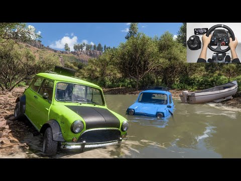 Mr Bean's Mini Cooper & Blue Car off-roading | Forza Horizon 5 | Logitechg29 gameplay
