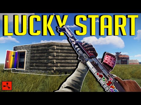 My LUCKIEST START Began With An UNLOCKED BASE! – Rust Solo Survival