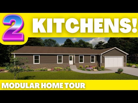 NEW model with 2 KITCHENS! Numerous "flex" room options! Modular Home/Prefab House Tour