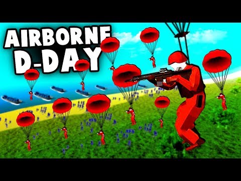 NEW Parachutes!  Huge Sky Diving INVASION! (Ravenfield Gameplay)